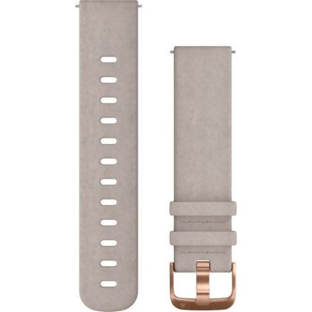Garmin Leather Strap, Grey, Rosegold, 20mm
