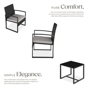 Garden Table & Chairs Granada - 2 armchairs, coffee table, bistro set