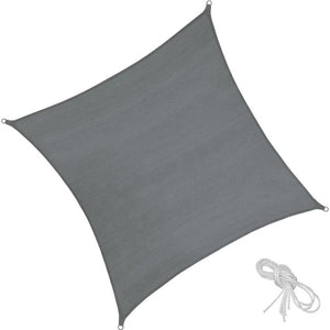 Tectake Shade Sail, Grey, 5.4 x 5.4 m