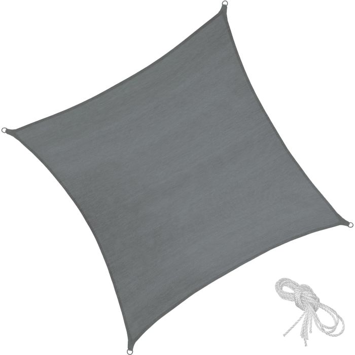 Tectake Shade Sail, Grey, 5.4 x 5.4 m
