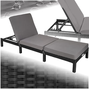 Sun Lounger Sofia - 6-step adjustable backrest, thick padding, UV-resistant