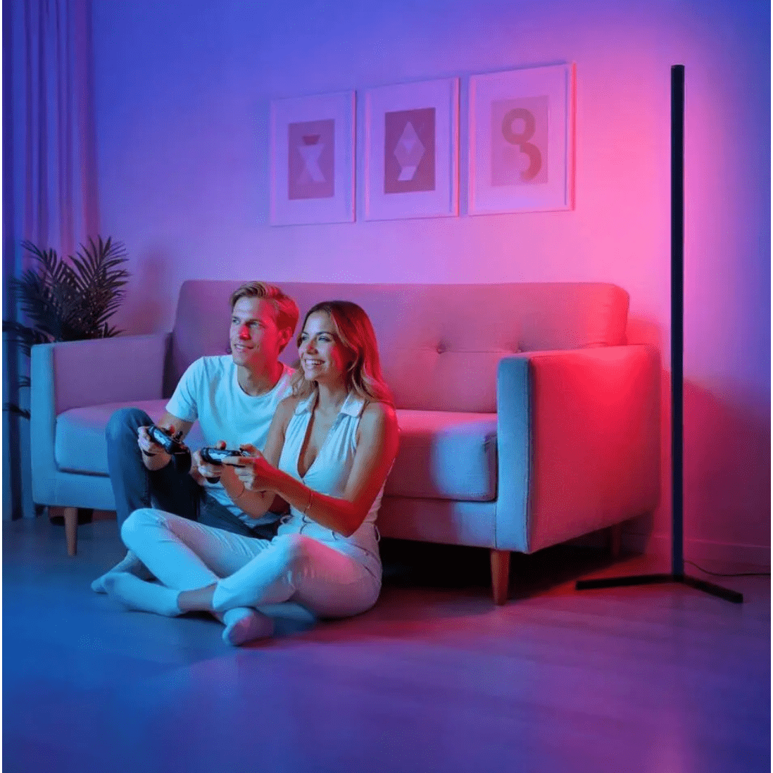 Tectake LED Floor Lamp Spectra, 16 Million Colors and 200+ Light Modes