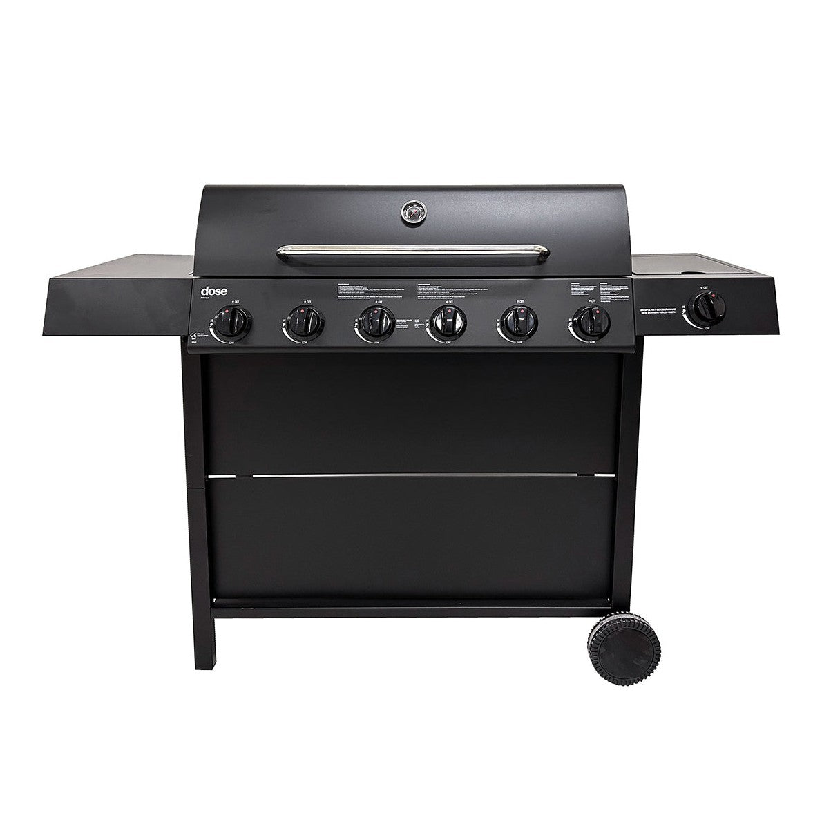 DOSE Barbeque 6+1 Burner Gas Grill, Black