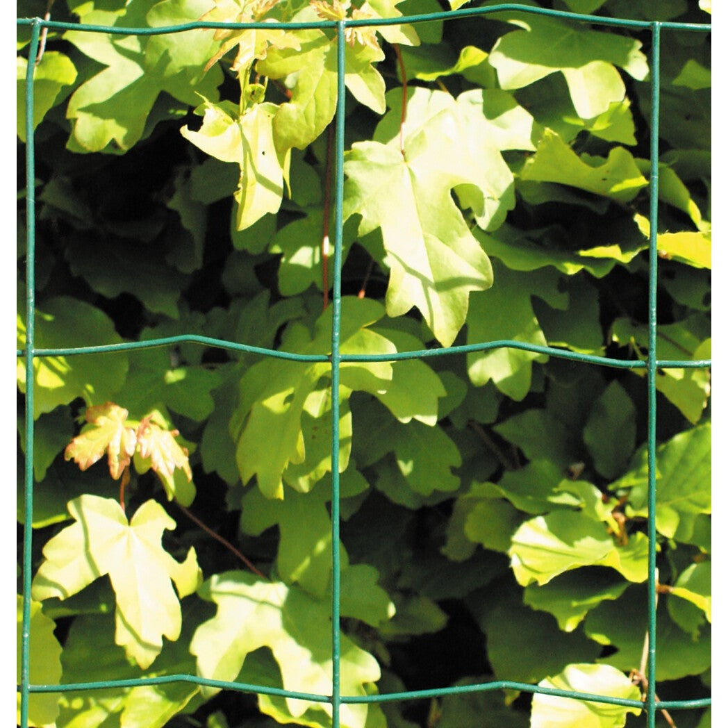 HORTUS Garden Fence Set, 10x10 cm Mesh, 60 cm x 25 m, with Rebar Posts, Green