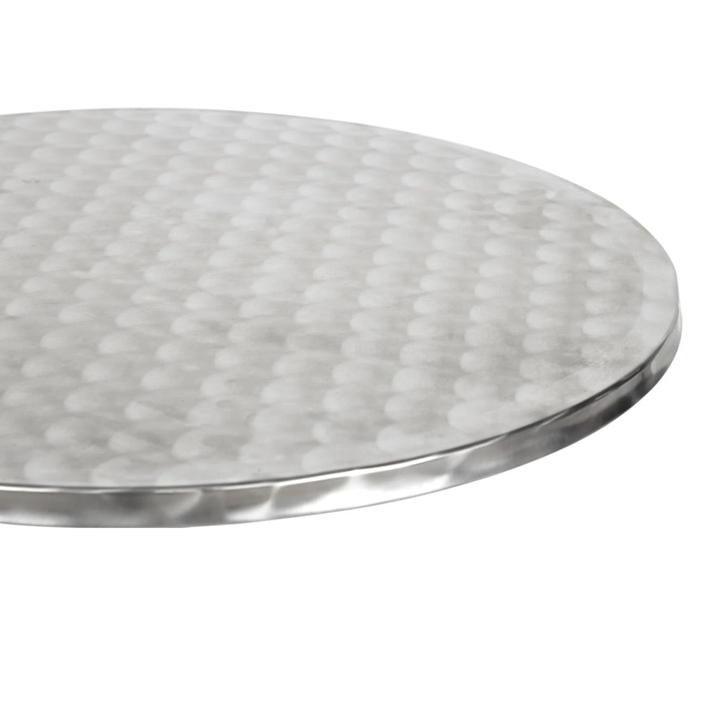 Height-Adjustable Aluminium Round Bar and Bistro Table Ø 60 cm, Silver