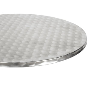 Height-Adjustable Aluminium Round Bar and Bistro Table Ø 60 cm, Silver