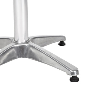 Height-Adjustable Aluminium Round Bar and Bistro Table Ø 60 cm, Silver