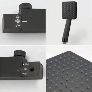 Rain Shower Complete Mixer Set, Matte Black