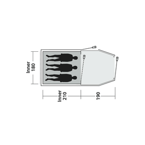 Outwell Earth 3 Plus 3-Person Tunnel Tent, Dark Green