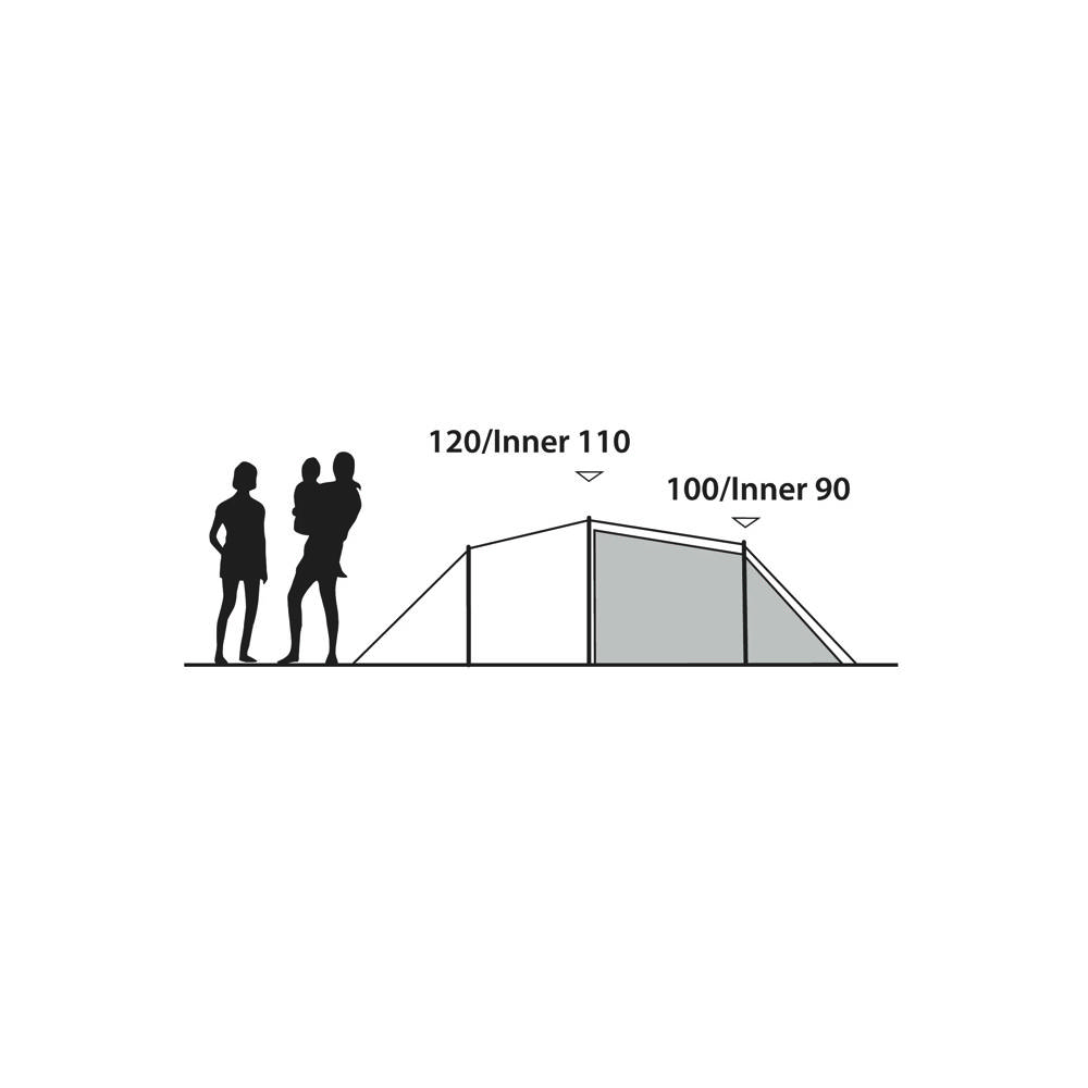 Outwell Earth 3 Plus 3-Person Tunnel Tent, Dark Green