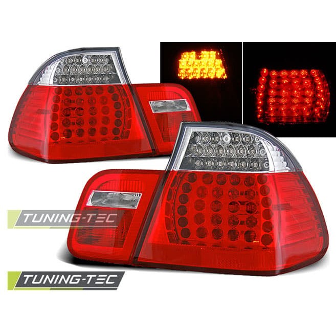 BMW E46 Led Tail Lights 09/01-03/05 Sedan, Clear Red