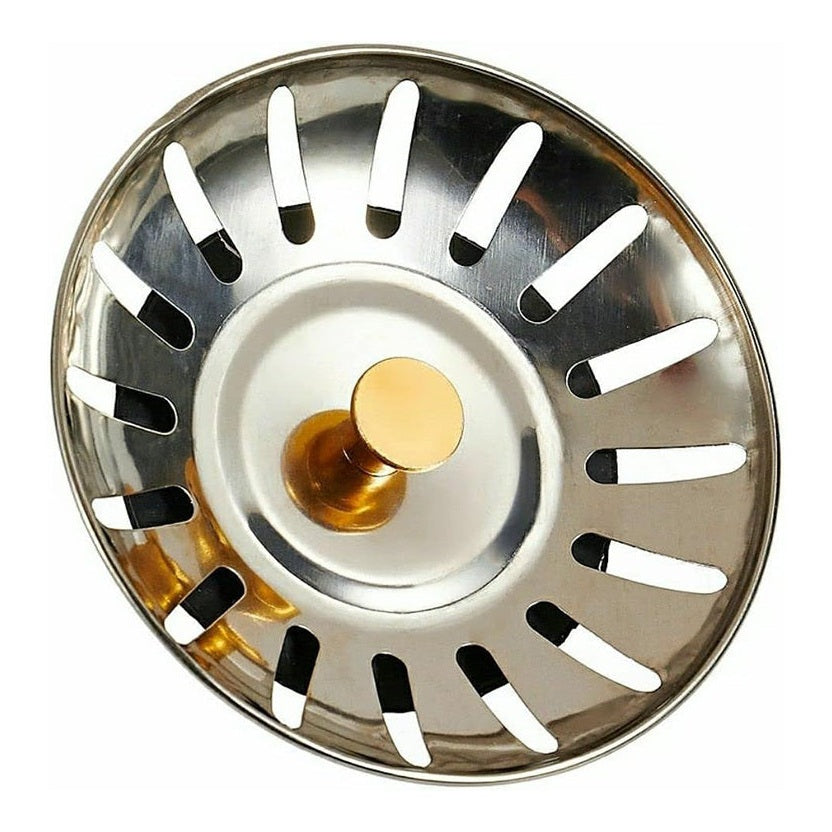 Verk Group Metal Sink Strainer and Stopper, Silver