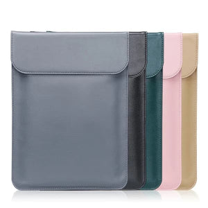 13.3" Laptop Sleeve and Accessory Pouch for MacBook - PU Leather - Black