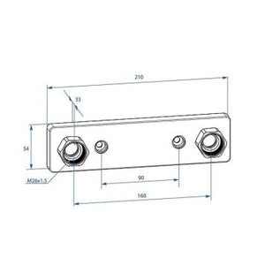 Mixer Bracket Trio Perfekta Design Line for Concealed Piping 160 cc Black