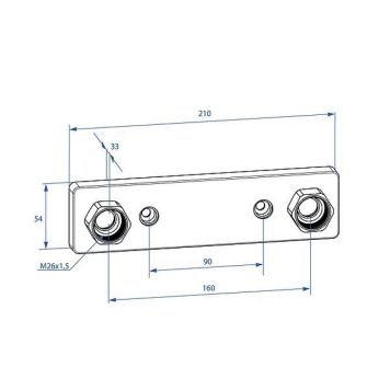 Mixer Bracket Trio Perfekta Design Line for Concealed Piping 160 cc Black