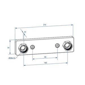 Trio Mixer Bracket 160 c/c D-L Matte Black, 15 PEX