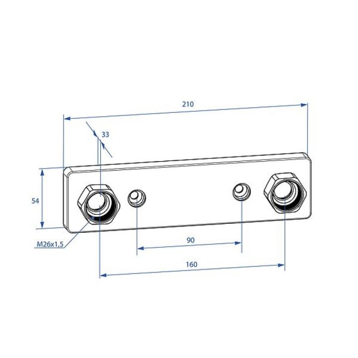 Trio Mixer Bracket 160 c/c D-L Matte Black, 15 PEX