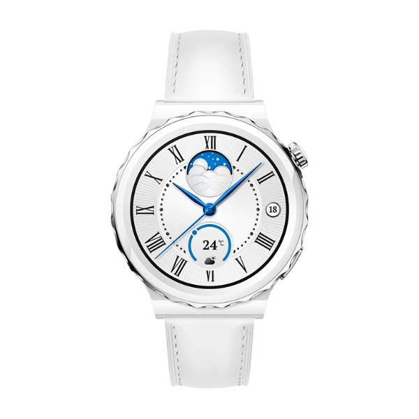 HUAWEI WATCH GT3 PRO 43MM WITH WHITE LEATHER STRAP