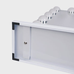 Fenchilin Large Hollywood Makeup Mirror with Lamps, Bluetooth Table Top, Wall Mount, White 80 x 58 cm