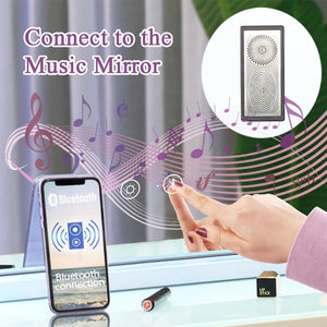 Fenchilin Large Hollywood Makeup Mirror with Lamps, Bluetooth Table Top, Wall Mount, White 80 x 58 cm