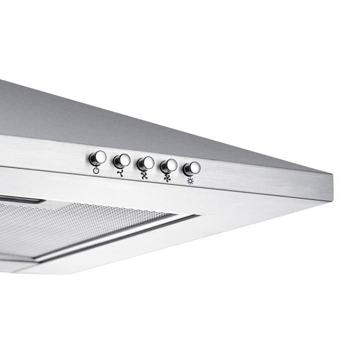 CIARRA Decorative Hood 60cm A++ 2 Carbon Filters 370m³/h Recirculation or Extraction 3 Speeds INOX