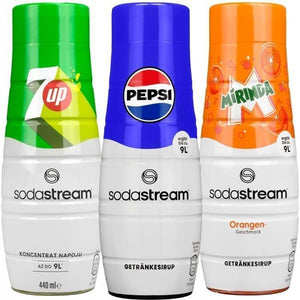 SodaStream Terra Soda Maker with 3 Bottles, 3 Syrups, and Quick Connect, Black