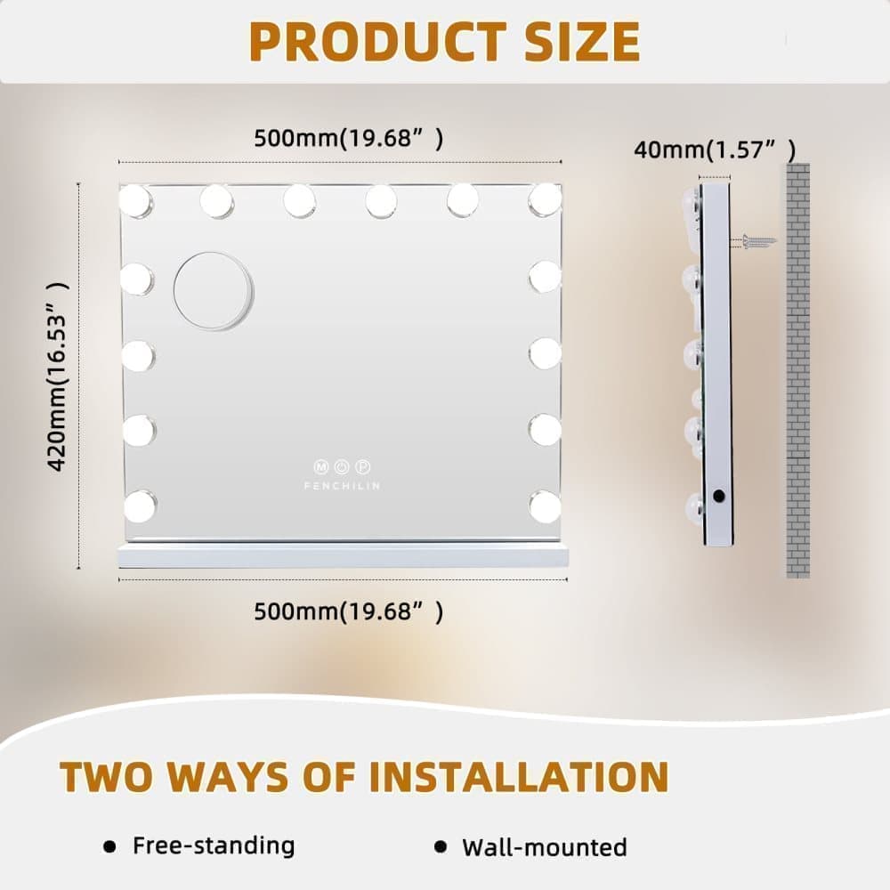 Fenchiliin Hollywood Large Lighted Makeup Mirror