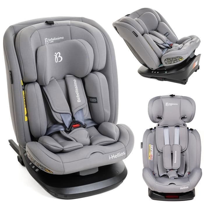 BEBELISSIMO - Isofix Car Seat - 360° Swivel - 40-150 cm - 0-36 kg - Hellios - Gray / Black - R129 i-size