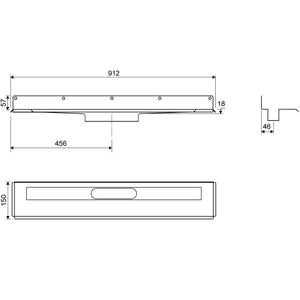 Unidrain Drainage Fixture with Back Wall Flange