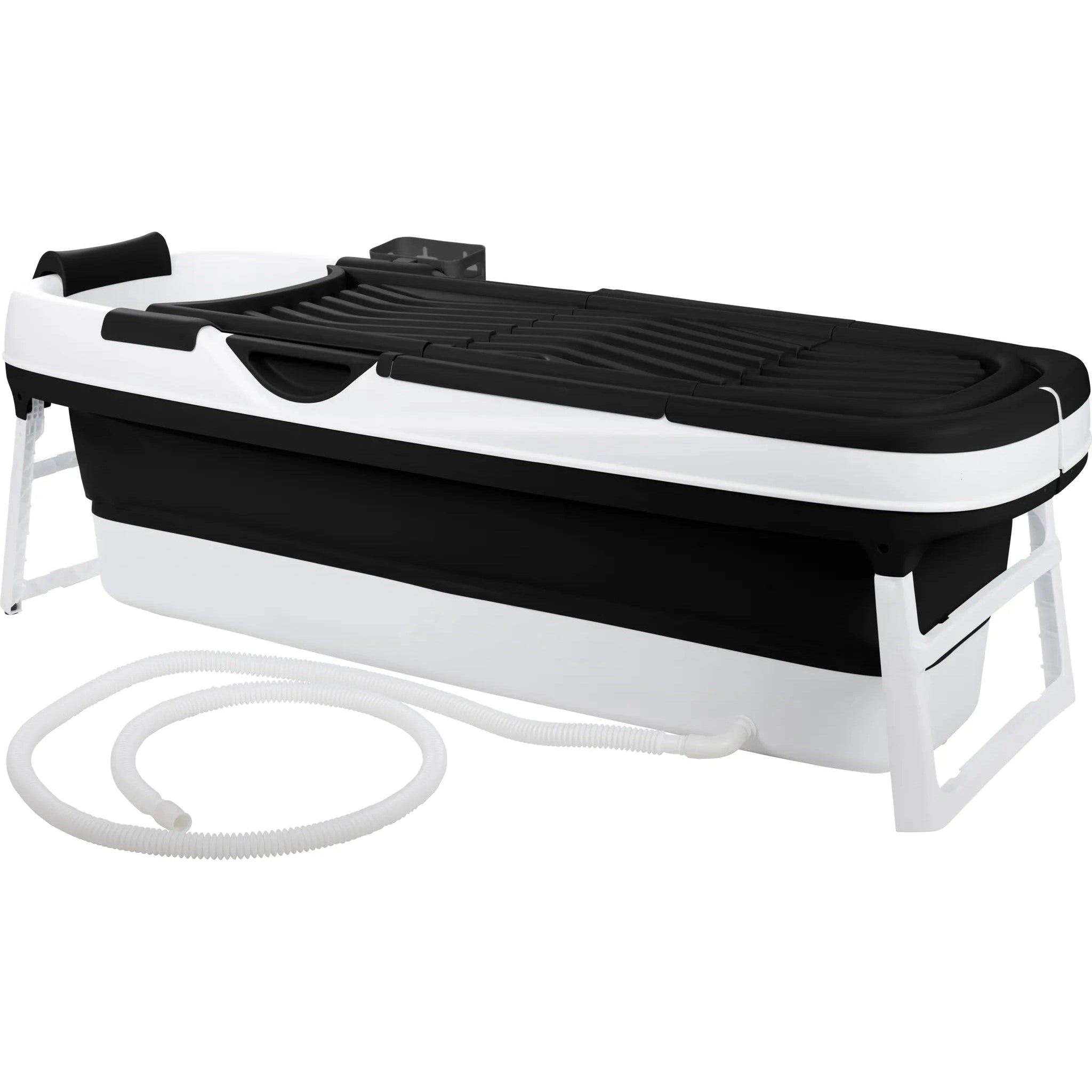 HelloBath Foldable Bathtub for Adults - Silver - 157cm - Extra Long - Including Bath Pillow & Storage Cover