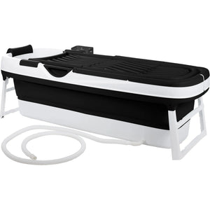 HelloBath Foldable Bathtub for Adults - Silver - 157cm - Extra Long - Including Bath Pillow & Storage Cover