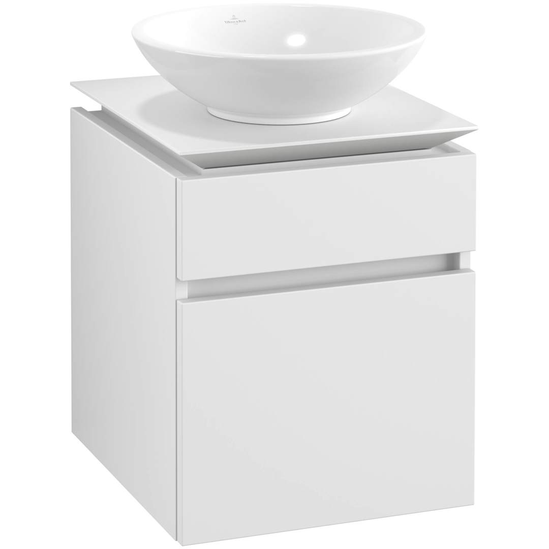 Villeroy & Boch Legato 450 Vanity Unit with 2 Drawers for Surface-Mounted Washbasin, Matte White