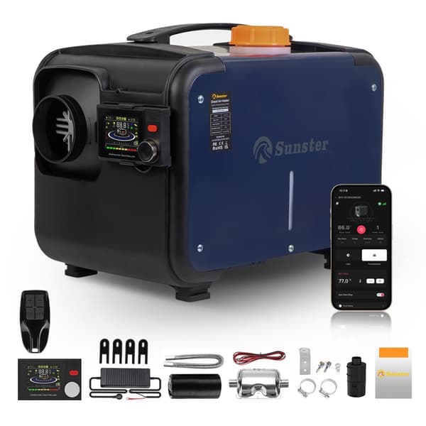 Sunster 8KW Diesel Heater with Bluetooth connection 230V, 12V/24V