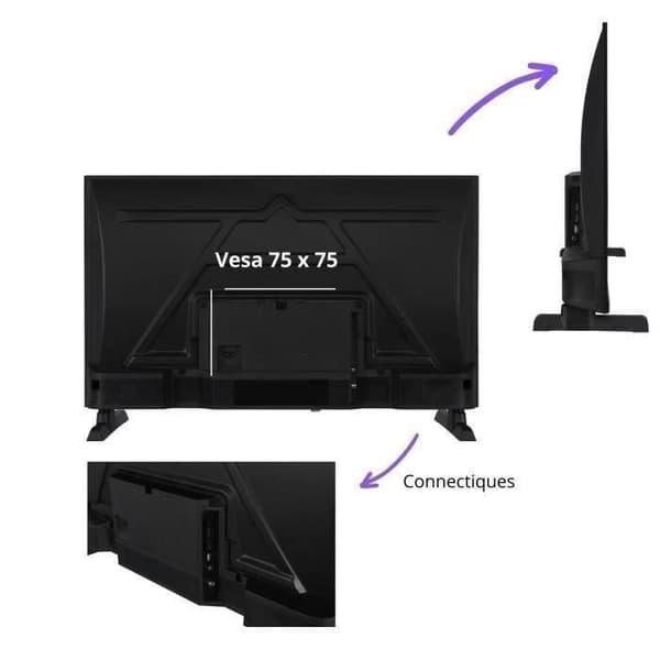 Continental Edison CELED32HD25B3 32" Led TV, Black