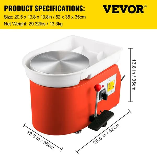 Sihao Electric Pottery Wheel, Adjustable Speed With Pedal
