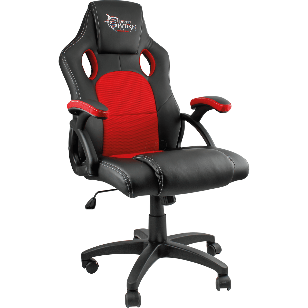 White Shark Kings Throne Gaming Chair, Black / Red