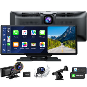 Toguard Car Stereo Touchscreen With Dashcam, Black