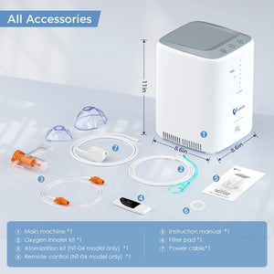 Varon NT-04 Oxygen Concentrator, Adjustable Flow Rate 1-7 L/min