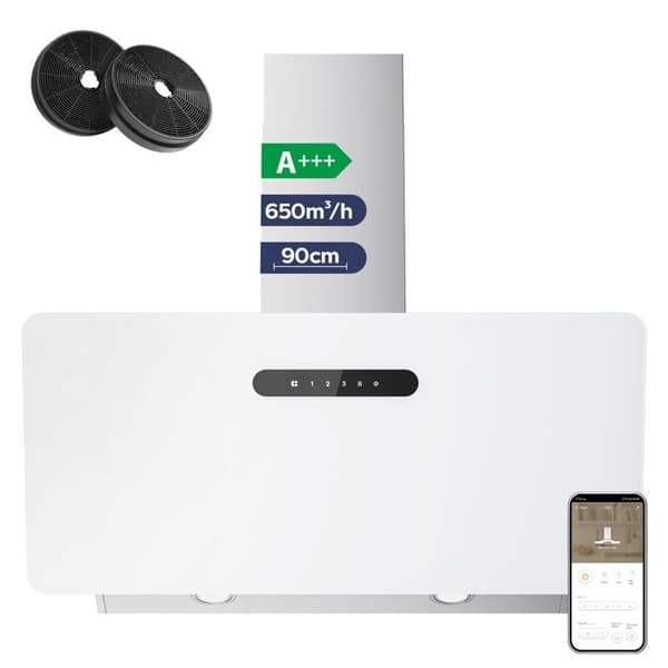 Ciarra Cooker Hood 90cm, White CD9736KW