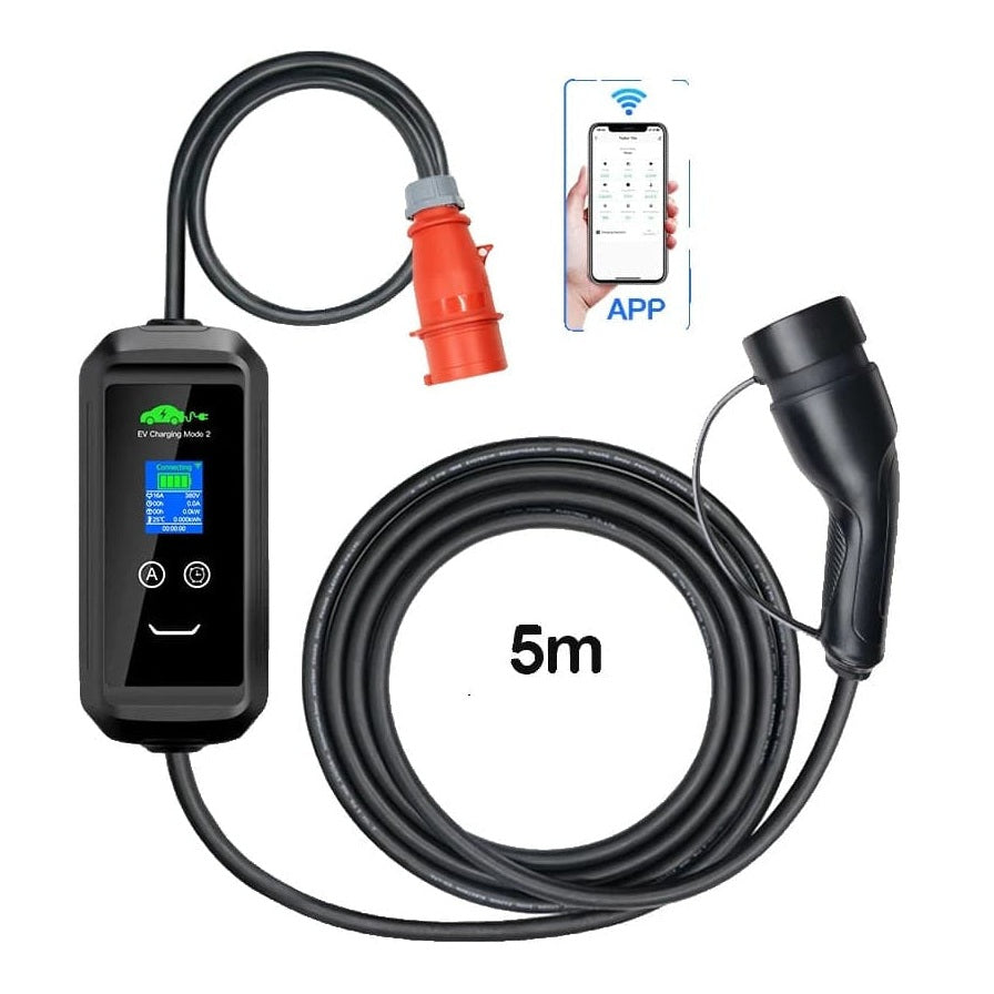 Kolanky Portable 11kW EV Charger, Type 2, 5m, Black