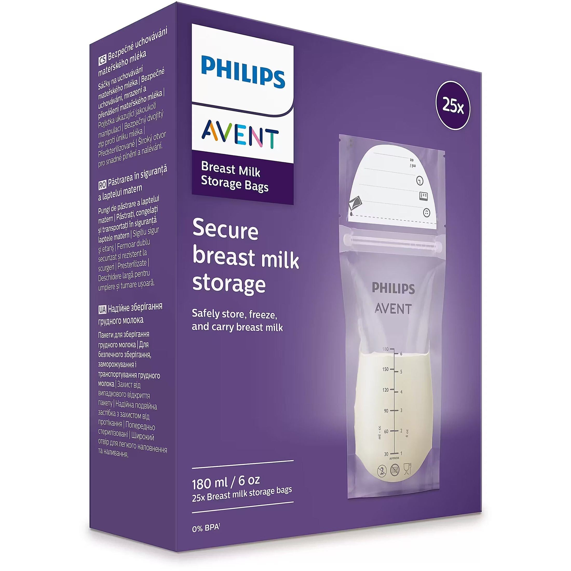Philips Avent Breast milk storage bags 180ml, 25pcs
