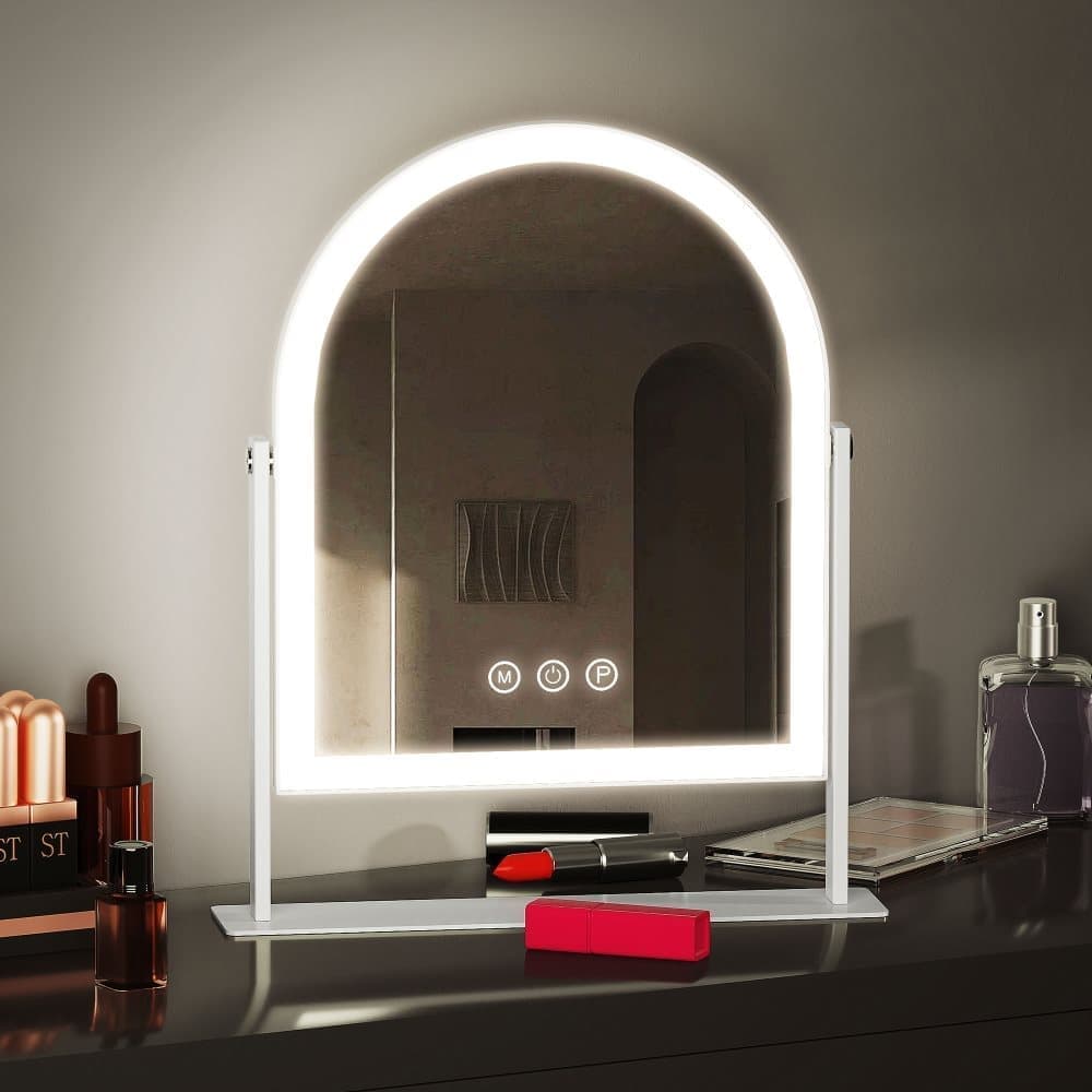 Fenchilin Hollywood Makeup Mirror 25x 30cm, Dimmable LED with 3 Light Modes, White