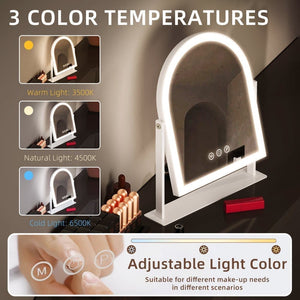 Fenchilin Hollywood Makeup Mirror 25x 30cm, Dimmable LED with 3 Light Modes, White