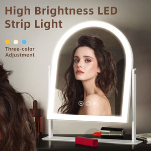 Fenchilin Hollywood Makeup Mirror 25x 30cm, Dimmable LED with 3 Light Modes, White