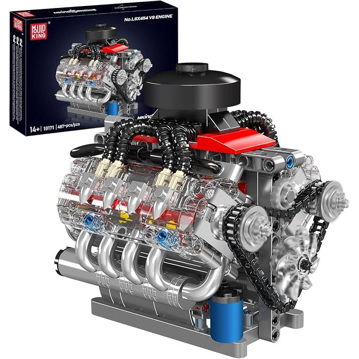 Mould King Motorized LSX454 V8 Engine Model Kit
