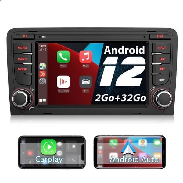 Awesafe Android 12 Car Radio for Audi A3 8P S3 RS3 Sportback 2GB+32GB , 7-inch Touchscreen