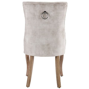 Elegant dining chairs 2 pcs with solid wooden legs, Light beige
