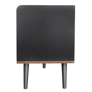 TV Stand 1 with sliding doors 160 cm, Black/Wood