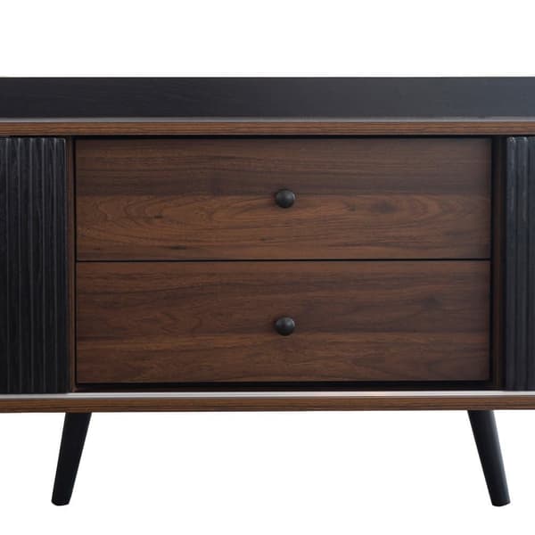 TV Stand 1 with sliding doors 160 cm, Black/Wood