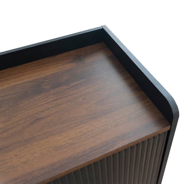 TV Stand 1 with sliding doors 160 cm, Black/Wood